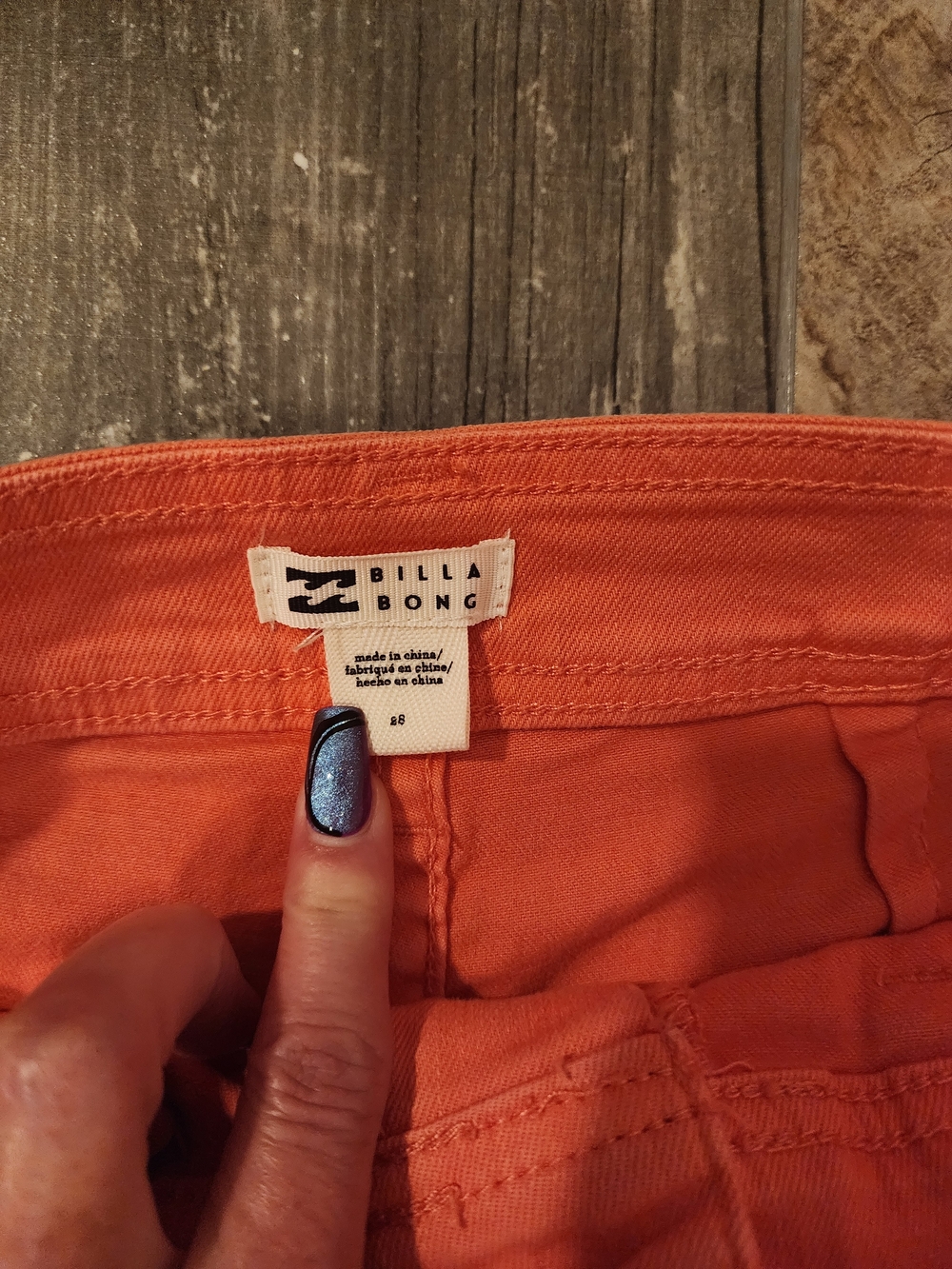 Billabong Orange Wide-Leg Chinos Size 28 - Picture 4 of 7